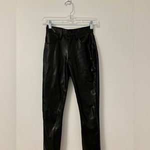 leather abercrombie and fitch skinny leg pants